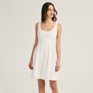 NWT - Derek Lam 10 Crosby Jade Sleeveless Bubble Hem White Floral Dress - Size 2